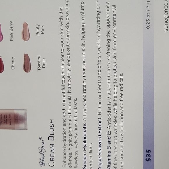 Senegence cream blush, new in pkg, pink berry in color - Picture 3 of 3